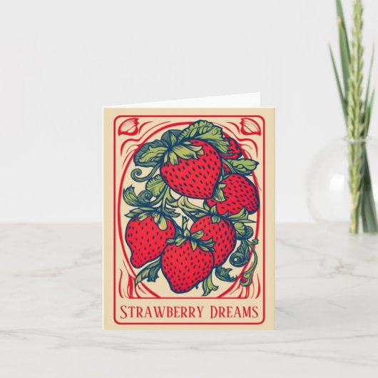 Sweet Niedlich Strawberry Dreams Card Feiertagskarte (Vorderseite)