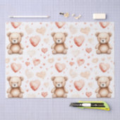 Sweet Niedlich Teddy Bear Heart Baby Shower Seidenpapier (Handwerk)