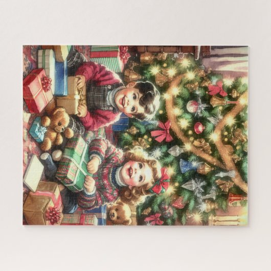 Sweet Nostalgic Children on Christmas to und from Puzzle (Horizontal)