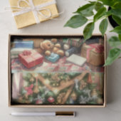 Sweet Nostalgic Children on Christmas to und from Seidenpapier (Geschenk)