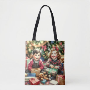 Sweet Nostalgic Children on Christmas to und from Tasche