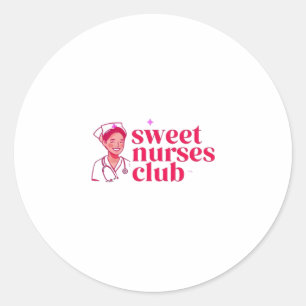Sweet Nurses Club Runder Aufkleber