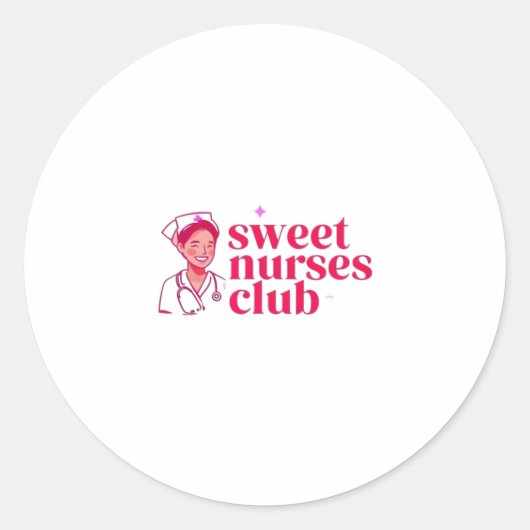 Sweet Nurses Club Runder Aufkleber (Vorderseite)