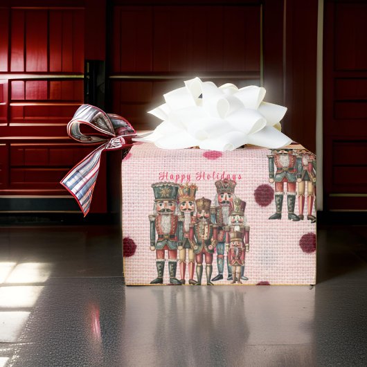 Sweet Nutcrackers und Polka Dots Pink Geschenkpapier