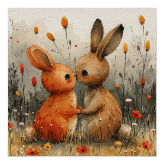 Sweet Nuzzle Ballet: Ein bisschen Whimsy Bunny Poster (Vorderseite)