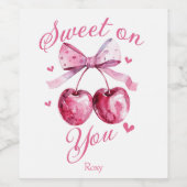 Sweet o You Customizable Valentine's Day Weinetikett (Einzelnes Label)