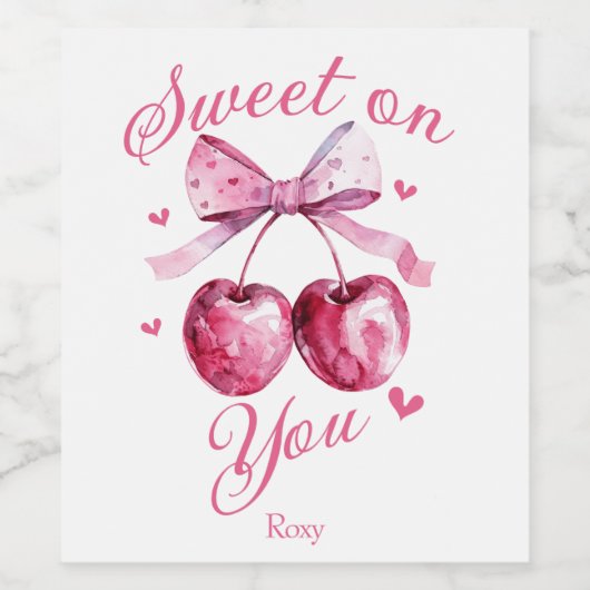 Sweet o You Customizable Valentine's Day Weinetikett (Einzelnes Label)