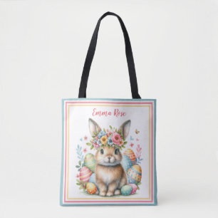 Sweet Oaster Bunny mit Blume und farbigen Eiern Tasche