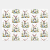 Sweet Oaster Bunny Rabbit 3 Aquarellbilder Geschenkpapier Set (Vorderseite 3)