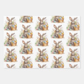 Sweet Oaster Bunny Rabbit 3 Aquarellbilder Geschenkpapier Set (Vorderseite 2)