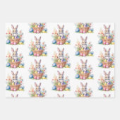Sweet Oaster Bunny Rabbit 3 Aquarellbilder Geschenkpapier Set (Vorderseite)