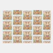Sweet Oaster Bunny Rabbit 3 Farbige Kinder Geschenkpapier Set (Vorderseite)