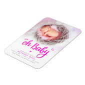 Sweet Oh Baby Girl Geburtshilfe Ankündigung Foto Magnet (Linke Seite)