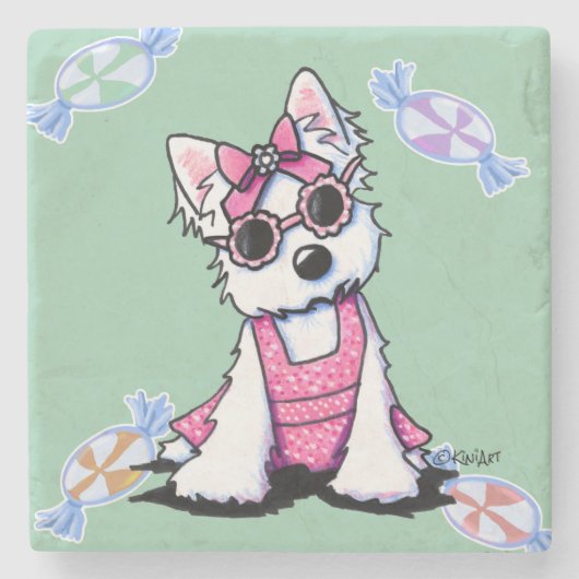 Sweet Olivia Westie Stone Untersetzer (Vorderseite)