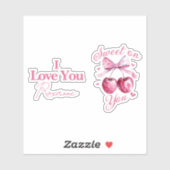 Sweet on you" Anpassbare Kirsche-Themed Aufkleber (Blatt)