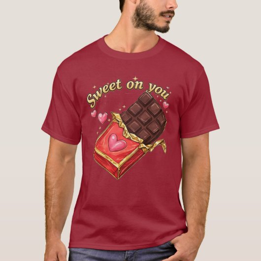 Sweet on You Chocolate Valentine design T-Shirt (Vorderseite)