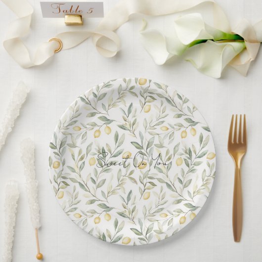 Sweet On You Lemons Wedding Pappteller (Hochzeit)