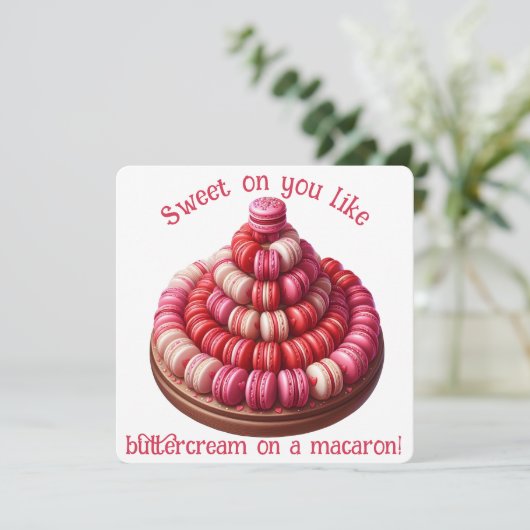 Sweet On You - Valentinstag Card Dankeskarte (Stehend Vorderseite)