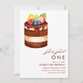 SWEET ONE Aquarellkuchen 1. Geburtstag Einladung (Vorderseite)