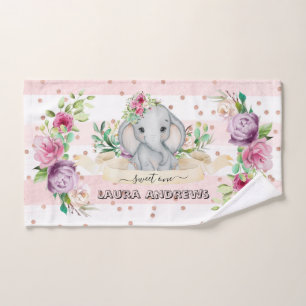 Sweet One Baby Elephant und Blume 1. Geburtstag Handtuch