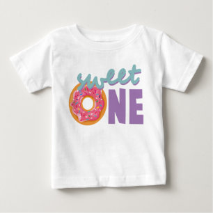 Sweet One Baby Girl Erstgeburt Donut farbenfroh T-shirt