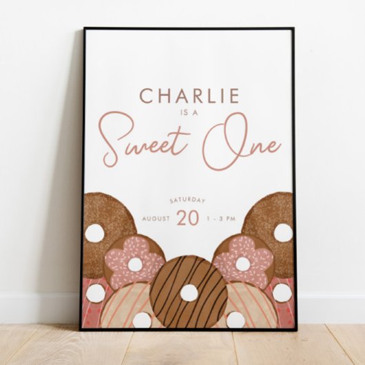 Sweet One Birthday Donut Girl's Party Poster
