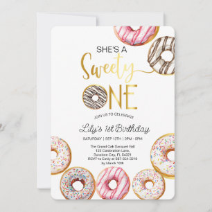 Sweet One Birthday Einladung, 1. Geburtstagsmädche Einladung