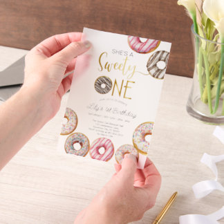 Sweet One Birthday Einladung, 1. Geburtstagsmädche Pergament Einladungen