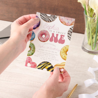 Sweet One Birthday Einladung, 1. Geburtstagsmädche Pergament Einladungen