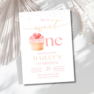 Sweet One Birthday Einladung Cupcake 1. Geburtstag