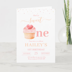 Sweet One Birthday Einladung, Cupcake Geburtstag Einladung