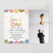 Sweet One Birthday Einladung, Donut 1. Postkarte (Vorderseite)