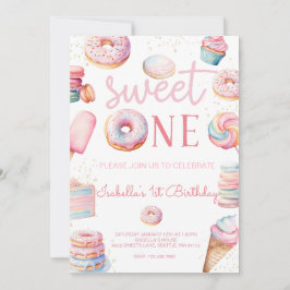 Sweet One Birthday Foto Einladung