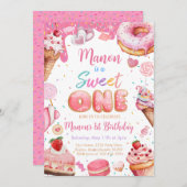 Sweet One Birthday Girl Einladung (Vorne/Hinten)