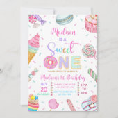 Sweet One Birthday Invitation, First Candy Sweet Einladung (Vorderseite)