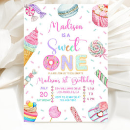 Sweet One Birthday Invitation, First Candy Sweet  Einladung