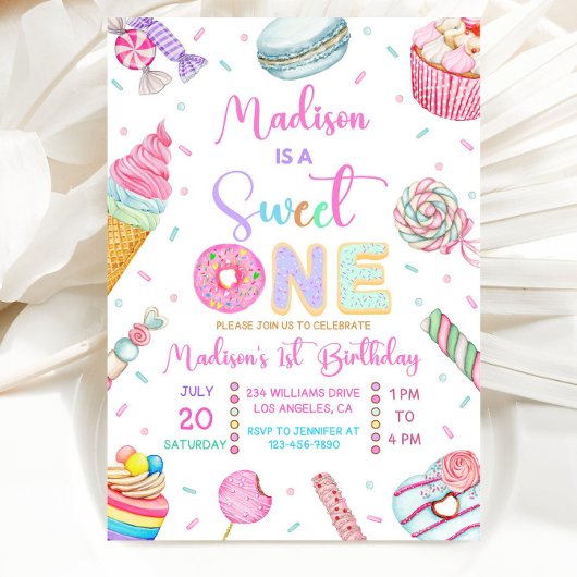 Sweet One Birthday Invitation, First Candy Sweet Einladung
