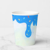 Sweet One Blue Zuckerguss Junge zum ersten Geburts Pappbecher (Rückseite)