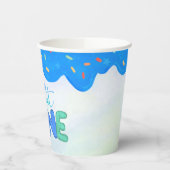 Sweet One Blue Zuckerguss Junge zum ersten Geburts Pappbecher (Links)