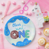 Sweet One Blue Zuckerguss Junge zum ersten Geburts Pappteller (Party)