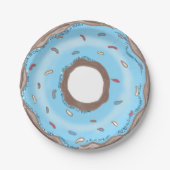 Sweet One Boy Blue Donut Birthday Pappteller (Vorderseite)