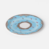 Sweet One Boy Blue Donut Birthday Pappteller (Schrägansicht)