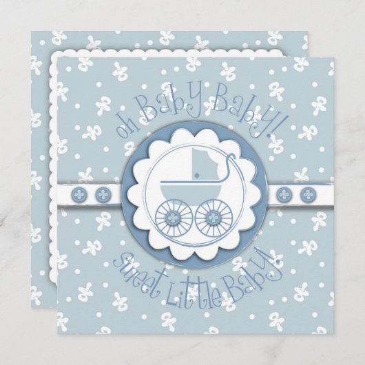 Sweet One Boy Invitation Square Einladung (Vorne/Hinten)