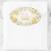 Sweet One Bumblebee 1. Girl Birthday Beeday Ovaler Aufkleber (Tasche)