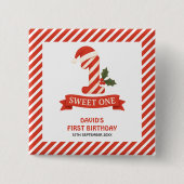 Sweet One Christmas Erster Geburtstag Button (Vorderseite)