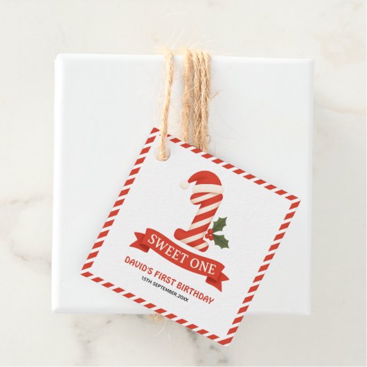 Sweet One Christmas Erster Geburtstag Geschenkanhänger (Beispiel)