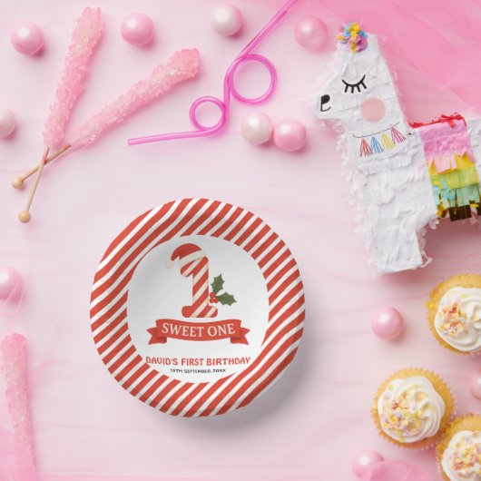 Sweet One Christmas Erster Geburtstag Pappteller (Party)
