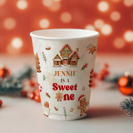 Sweet One Christmas Gingerbread House 1. Geburtsta Pappbecher