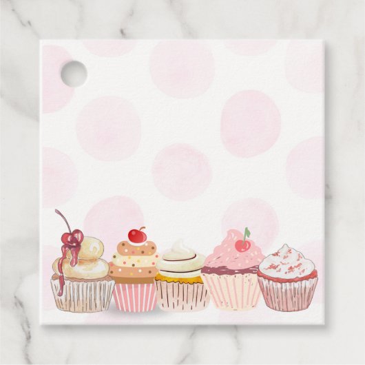 Sweet One Cupcake Geburtstagsparty Geschenkanhänger (Vorderseite)