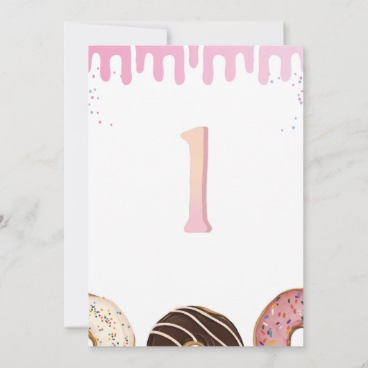 Sweet One Donut 1. Geburtstag Einladung (Rückseite)